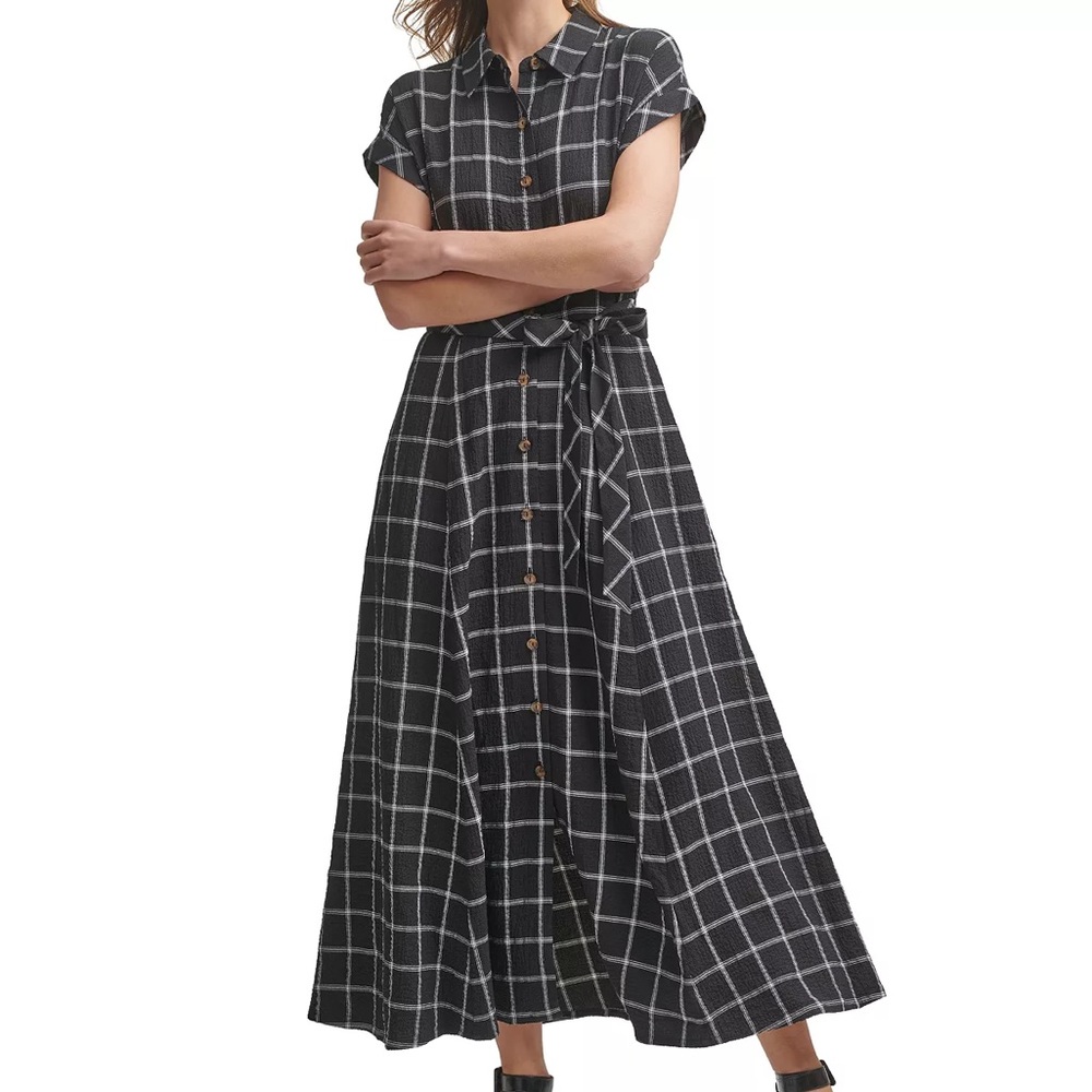 Calvin Klein Windowpane Shirtdress